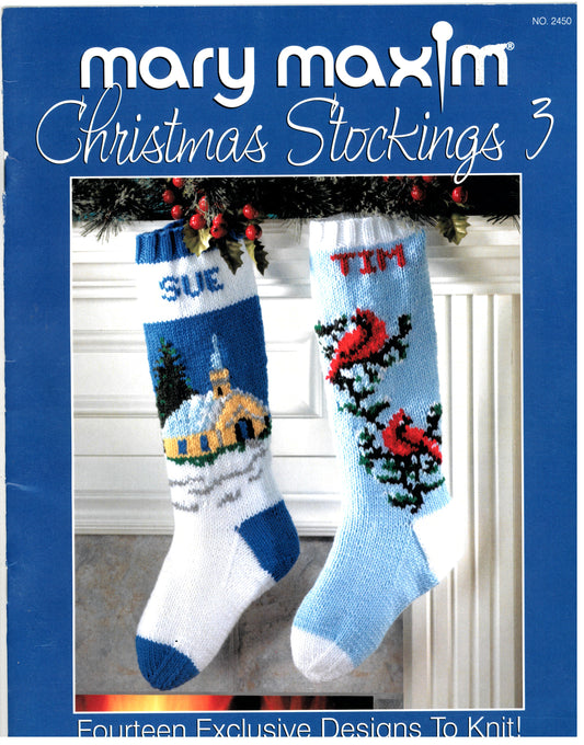Mary Maxim Christmas Stockings 3 Fourteen Exclusive Designs to Knit! Knitting Pattern Booklet