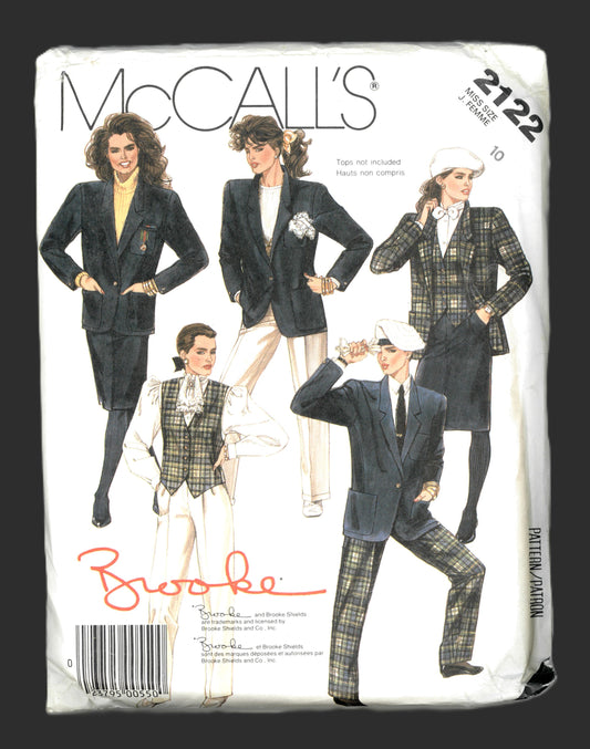 McCalls 2122 BROOKE Misses Jacket Vest Skirt and Pants Sewing Pattern - UNCUT - Size 10