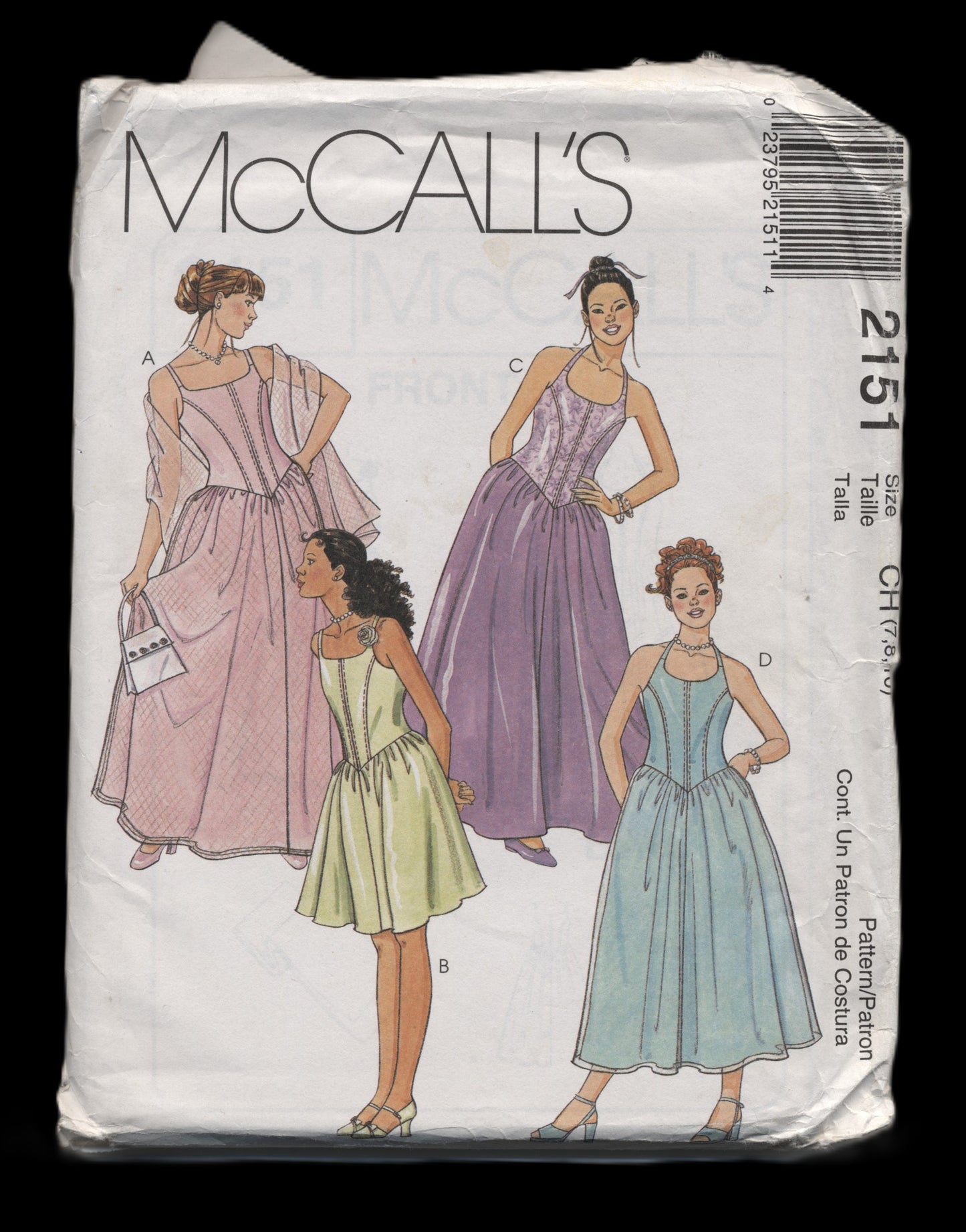 McCalls 2151 Girls  Special Occasion Dresses in Three Lengths and Stole Sewing Pattern UNCUT Size 7 8 10