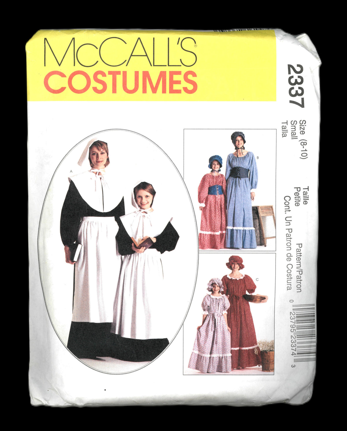 McCalls 2337 Misses Colonial Dresses Costume Sewing Pattern - UNCUT - Size Small (8-10) or Size Medium (12 -14)