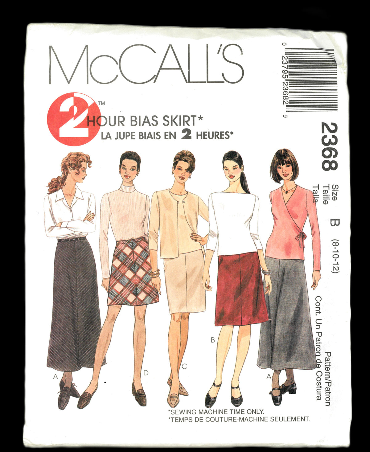 McCalls 2368 Misses Bias Skirt in Four Lengths Sewing Pattern UNCUT Size 6 8 10 or Size 8 10 12