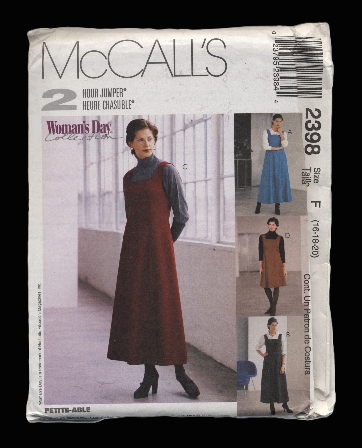 McCalls 2398 Misses Jumper in Two Lengths Sewing Pattern - UNCUT - Size 10 12 14 or Size 16 18 20 or Size Size 20 22 24