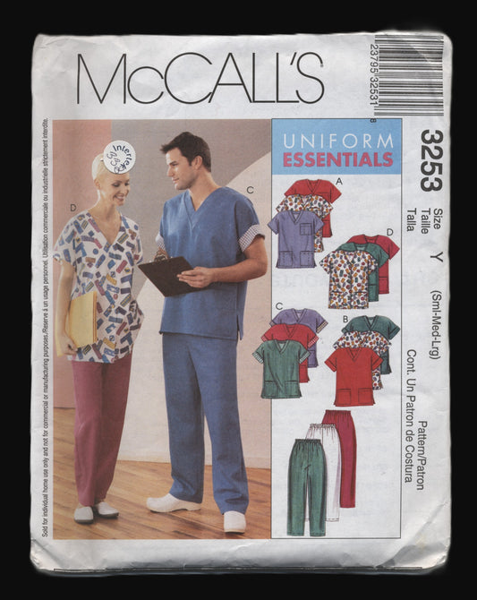 McCalls 3253 Misses and Mens Cardigan Tops and Pull on Pants Sewing Pattern - UNCUT - Size Sml Med Lrg