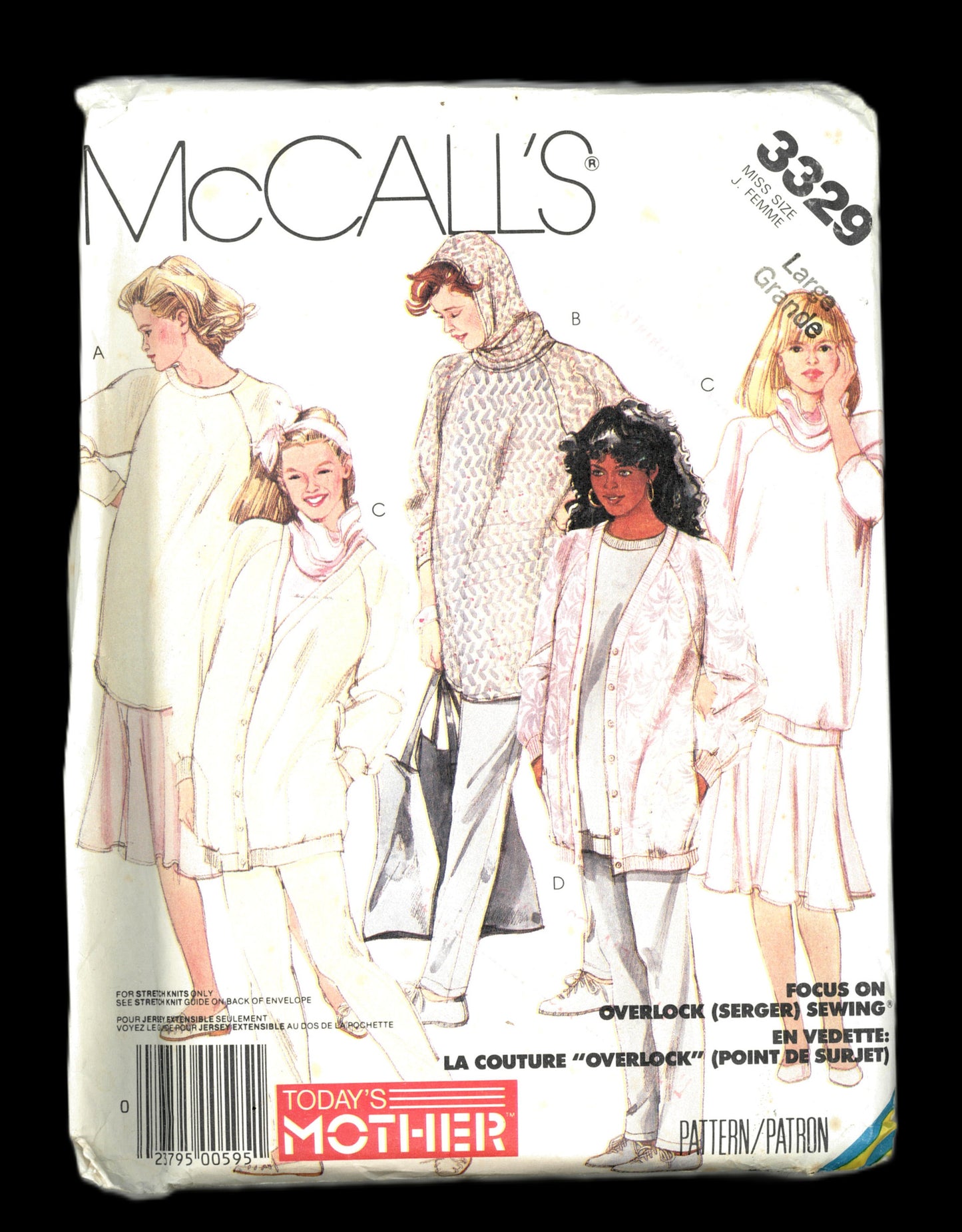 McCalls 3329 Misses Maternity Cardigan Top Skirt and Pants Sewing Pattern UNCUT Size Large ( 18 - 20 )