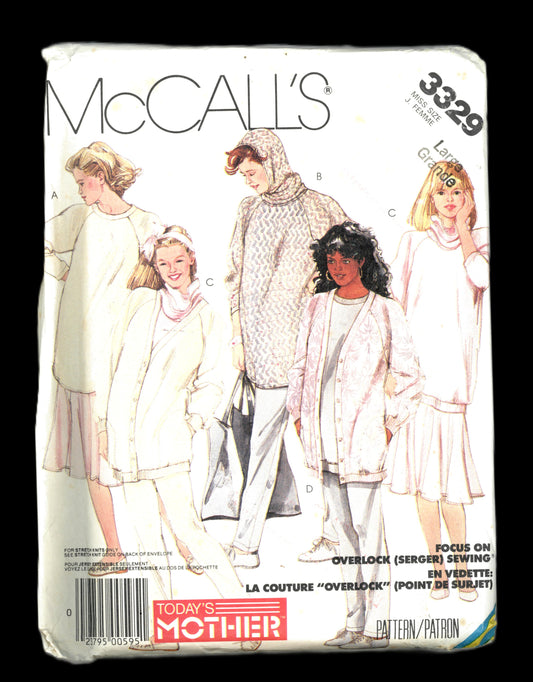McCalls 3329 Misses Maternity Cardigan Top Skirt and Pants Sewing Pattern UNCUT Size Large ( 18 - 20 )