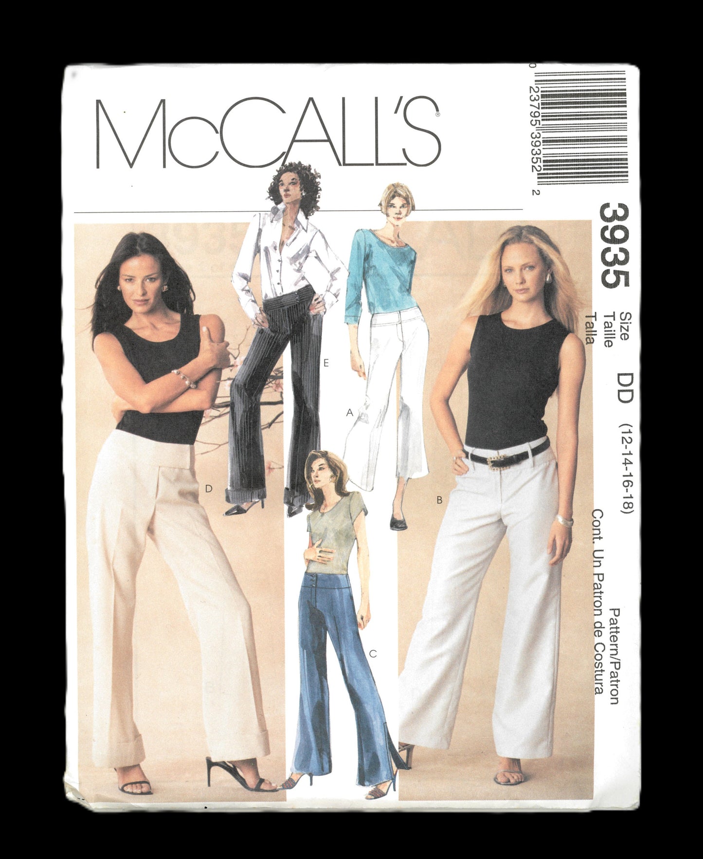 McCalls 3935 Misses / Miss Petite Pants in Two Lengths Sewing Pattern UNCUT Size 12 14 16 18