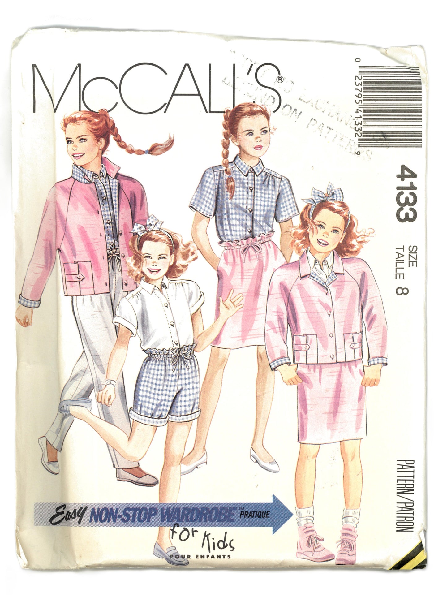 McCalls 4133 Girls Unlined Jacket, Shirt, Skirt, Pants and Shorts Sewing Pattern - UNCUT - Size 8