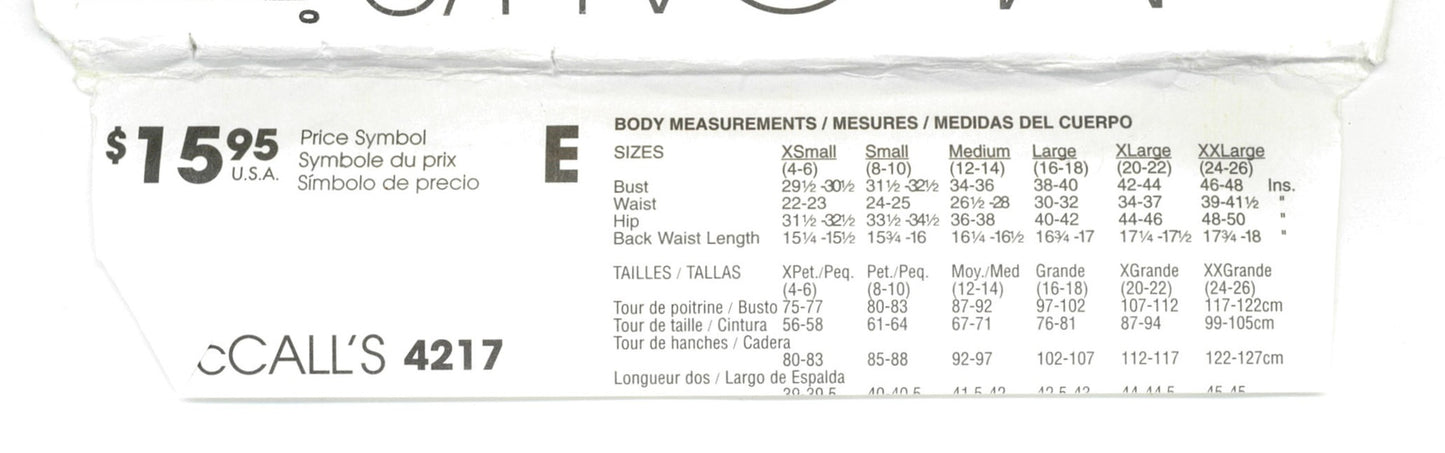 McCalls 4217 Misses / Miss Petite Unlined Jackera and Hat in Three Sizes Sewing Pattern - UNCUT Size Lrg Xlg Xxl