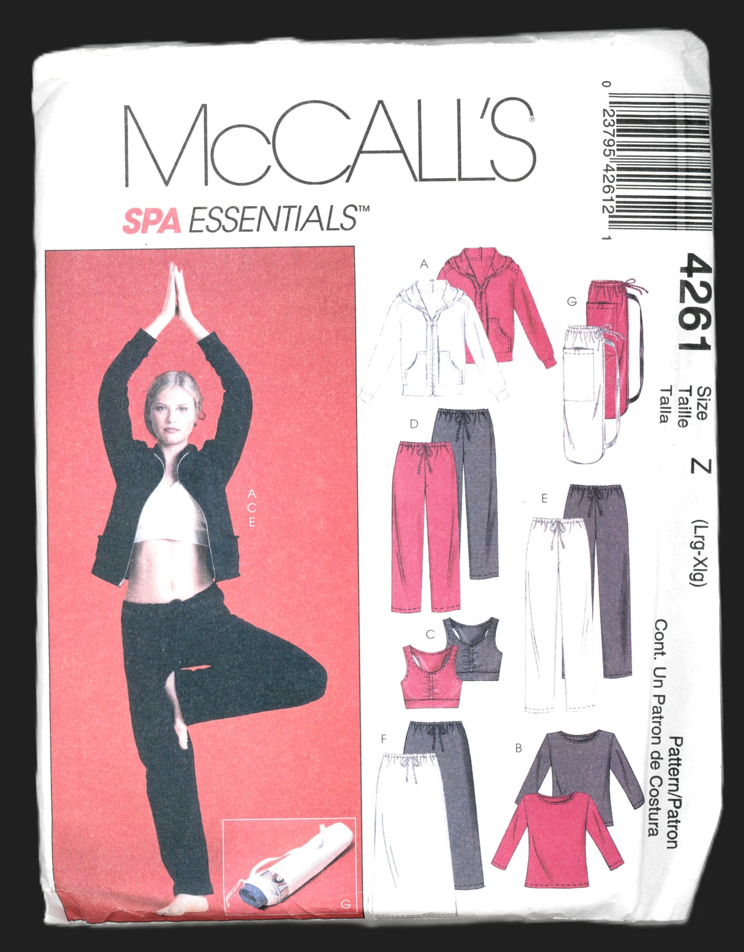 McCalls 4261 Misses Jacket Tops Pants Skirt and Bag Sewing Pattern - UNCUT - Size Lrg, Xlg