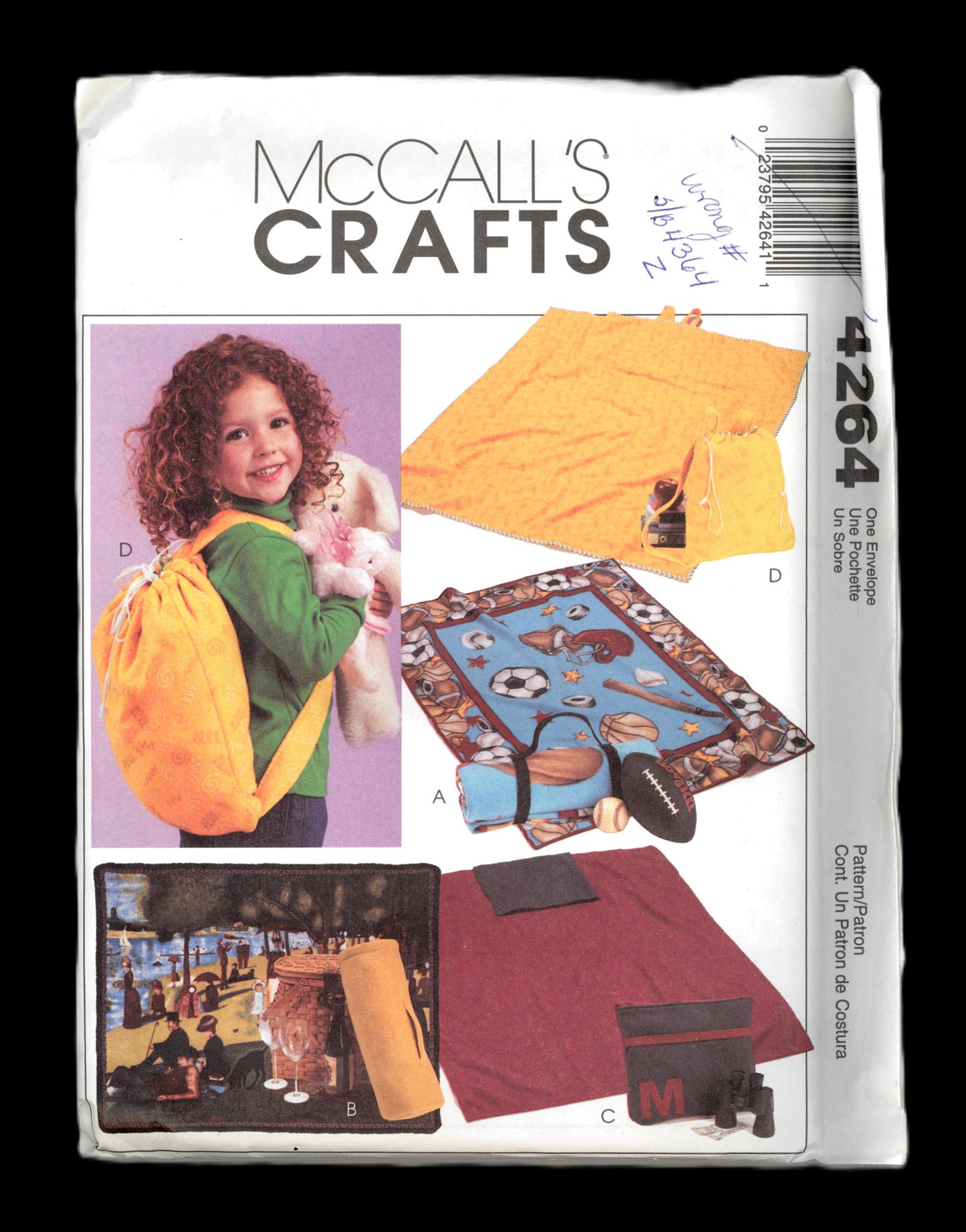 McCalls 4264 Easy Fleece Blankets Sewing Pattern - UNCUT