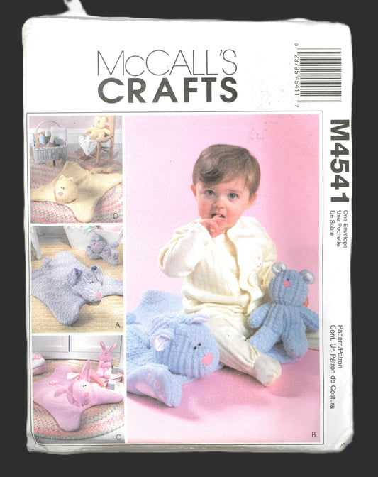 McCalls 4541 Cozy Friends Cuddle Mats and Toys Sewing Pattern Uncut