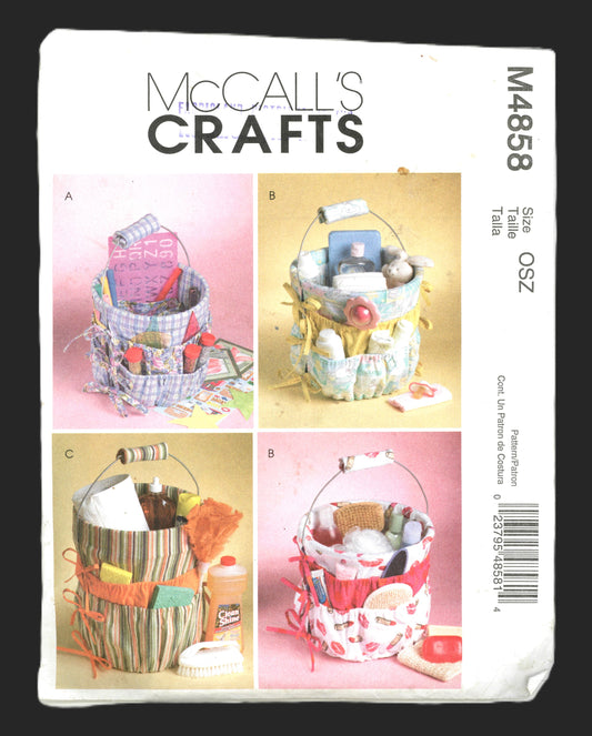 McCalls 4858 Bucket Organizers Sewing Pattern UNCUT