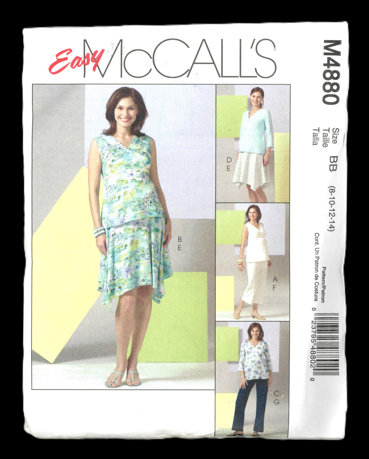 McCalls 4880 Misses Maternity Tops Skirt and Pants in Two Lengths Sewing Pattern UNCUT Size 8 10 12 14