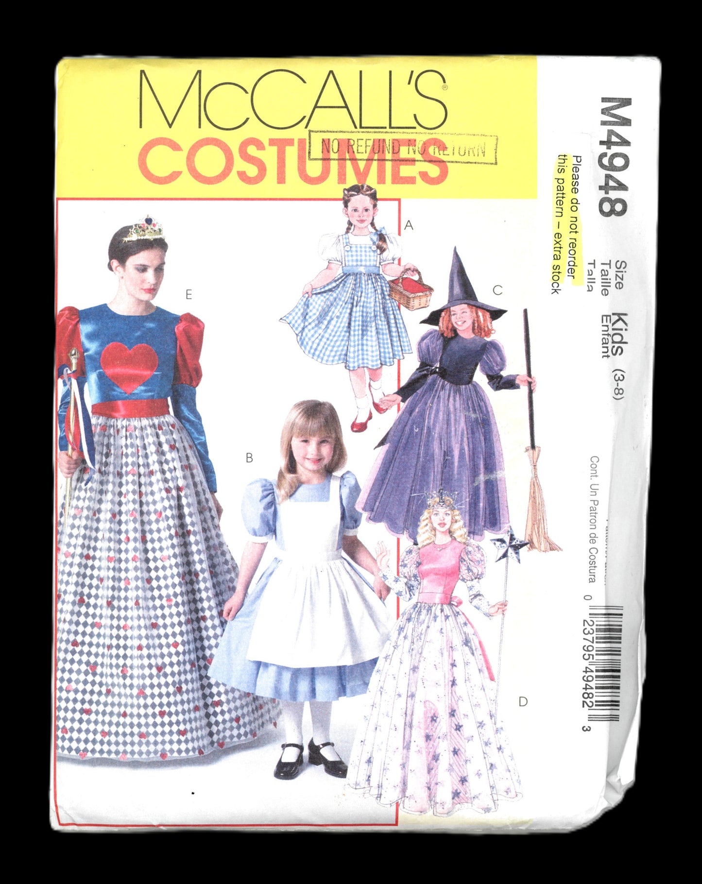 McCalls 4948 Girls Storybooks Wizard of Oz and Alice in Wonderland Costume Sewing Pattern - UNCUT - Size 3 - 8