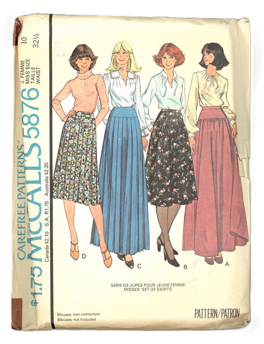 70s McCalls 5876 Misses Set of Skirts Sewing Pattern - UNCUT - Size 10 Waist 32 1/2