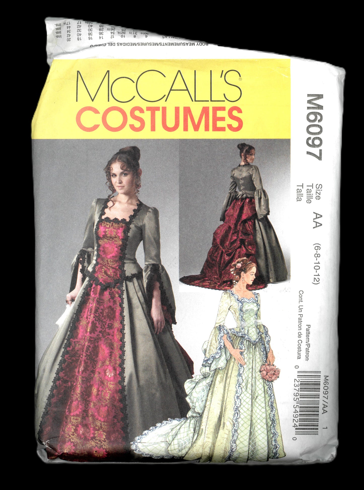 McCalls 6097 Misses Victorian Costume Sewing Pattern UNCUT Size 6 8 10 12