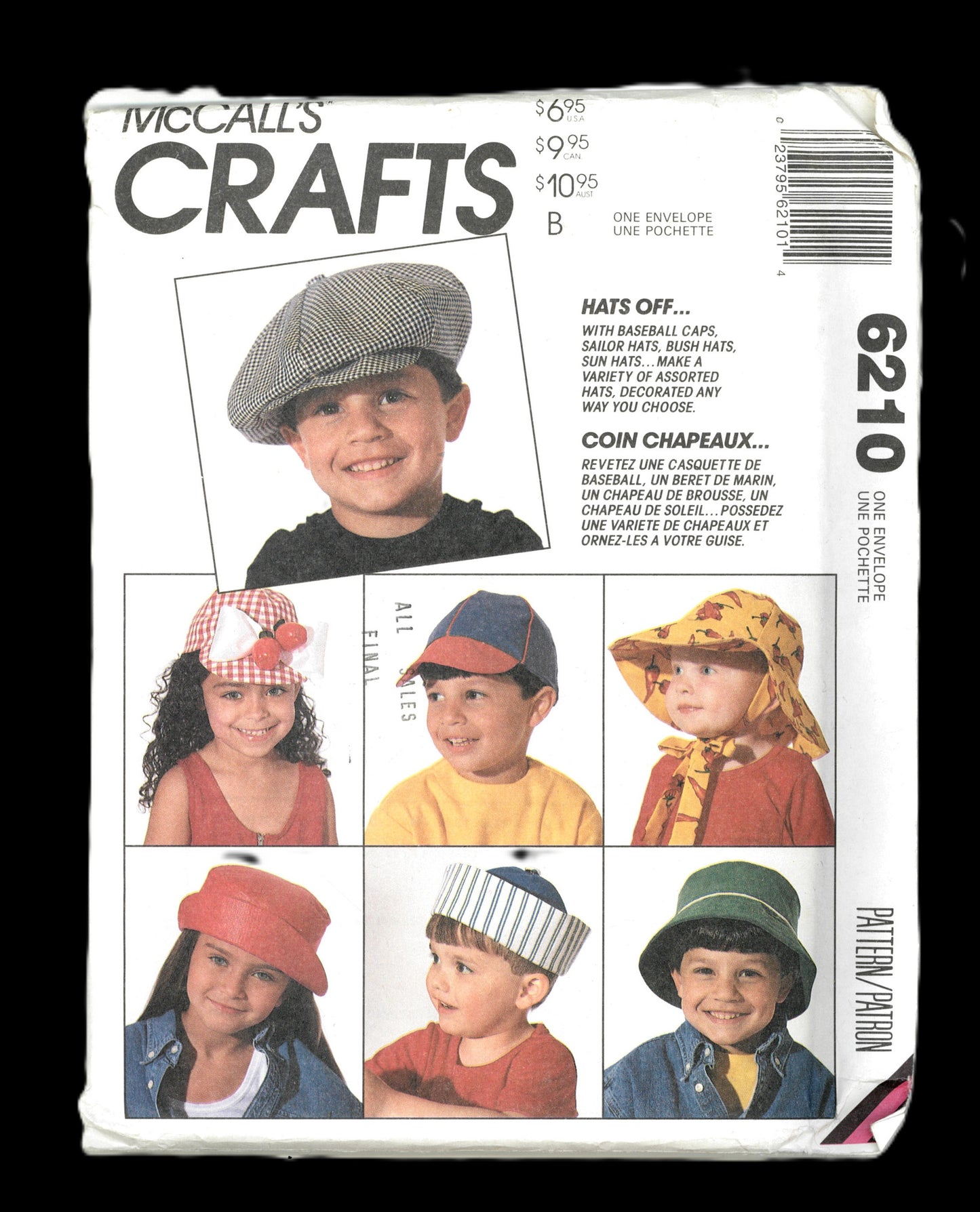 McCalls 9047 / 6210 Childrens Boys Girls Hats Sewing Pattern - UNCUT