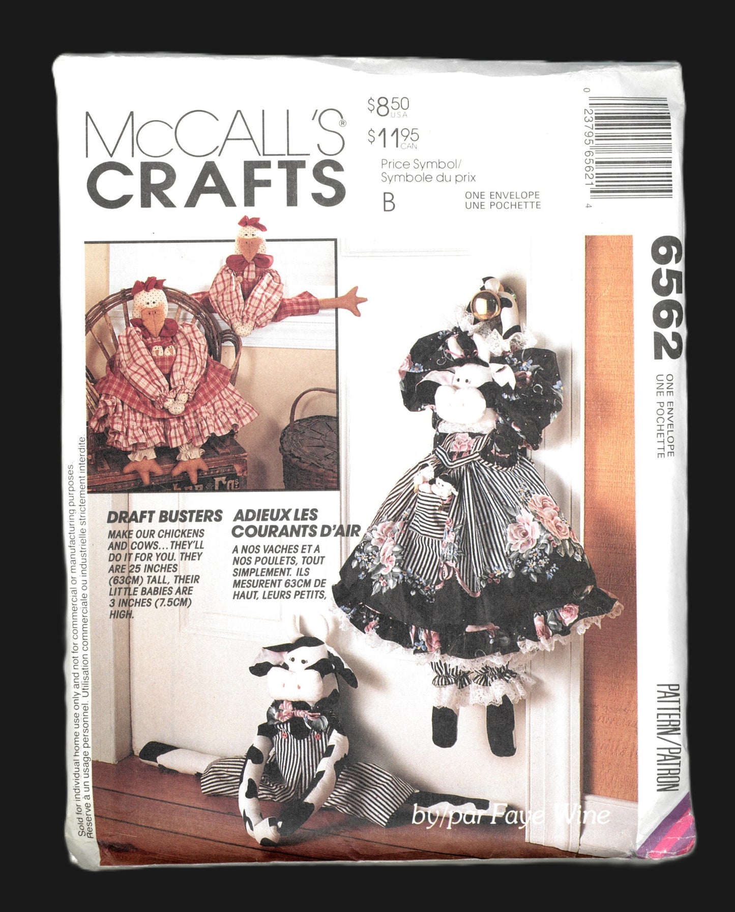 McCalls 6562 Chickens and Cows Draft Busters Sewing Pattern UNCUT