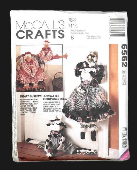 McCalls 6562 Chickens and Cows Draft Busters Sewing Pattern UNCUT
