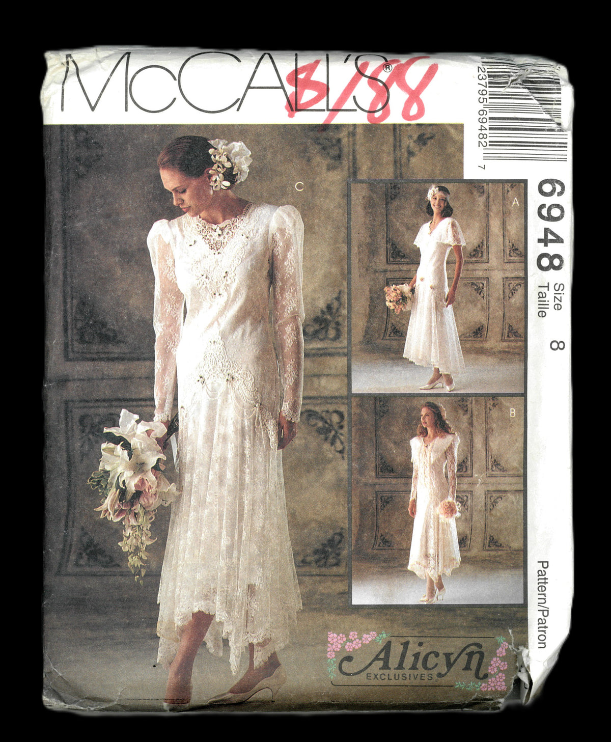 McCalls 6948 Alicyn Misses Bridal Gowns and Bridesmaids Dresses Sewing Pattern - UNCUT - Size 8 or  Size 12