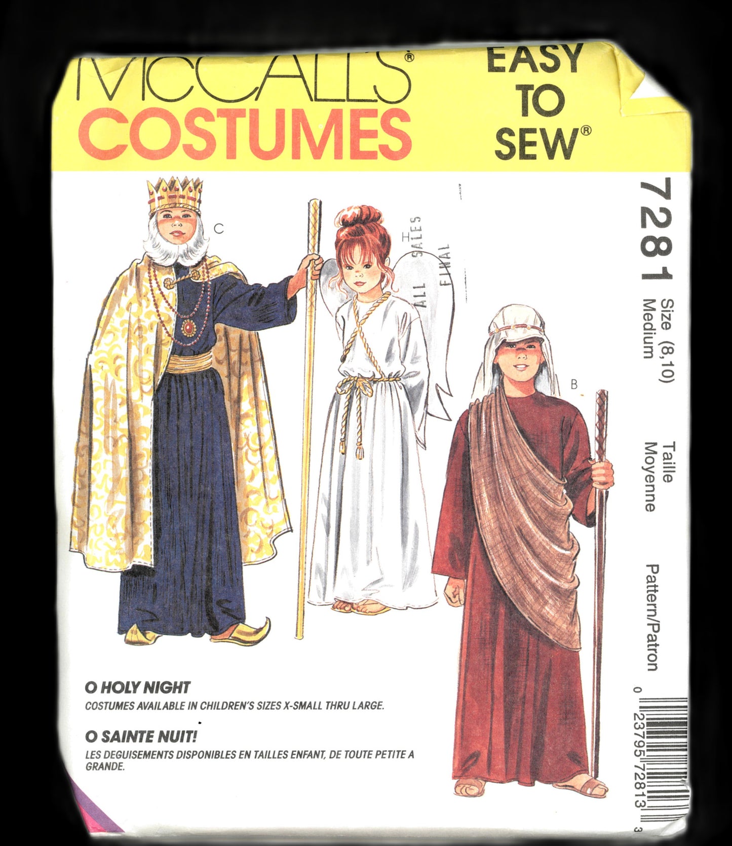 McCalls 7281 O Holy Night Boys Girls Nativity Costumes Sewing Pattern - UNCUT - Size Medium ( 7,8)