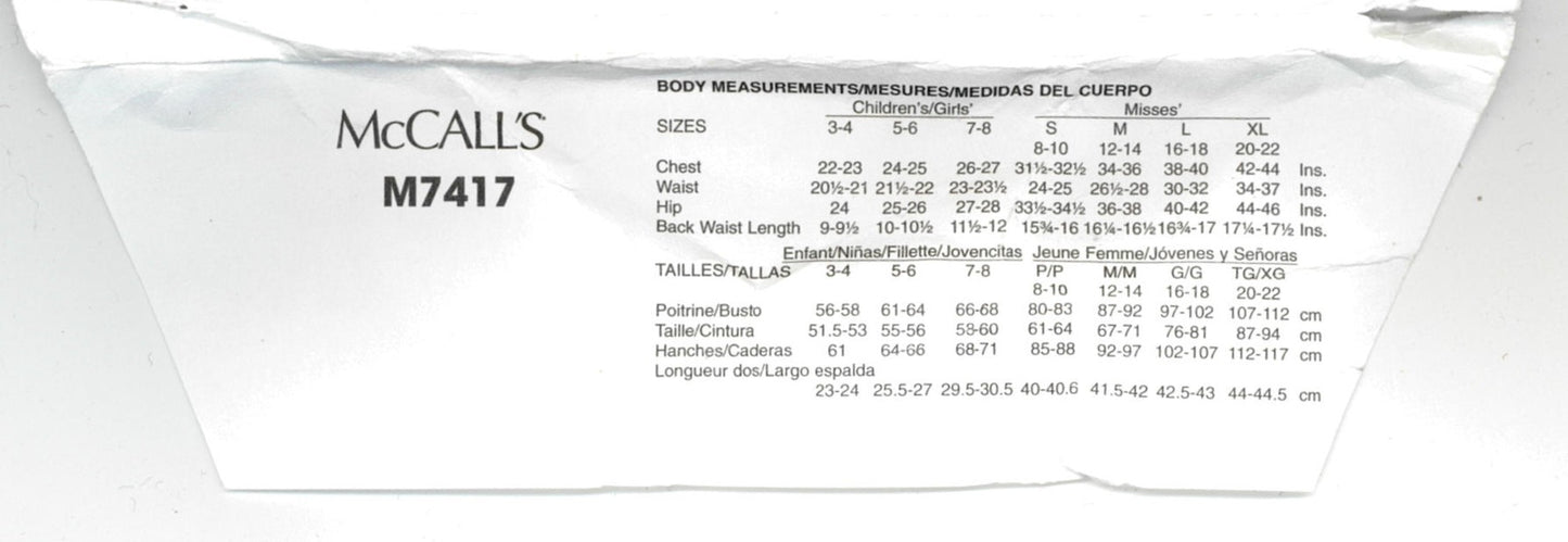 McCAlls 7417 Misses Swimsuits Sewing Pattern UNCUT Size S M L XL ( 8 - 22)