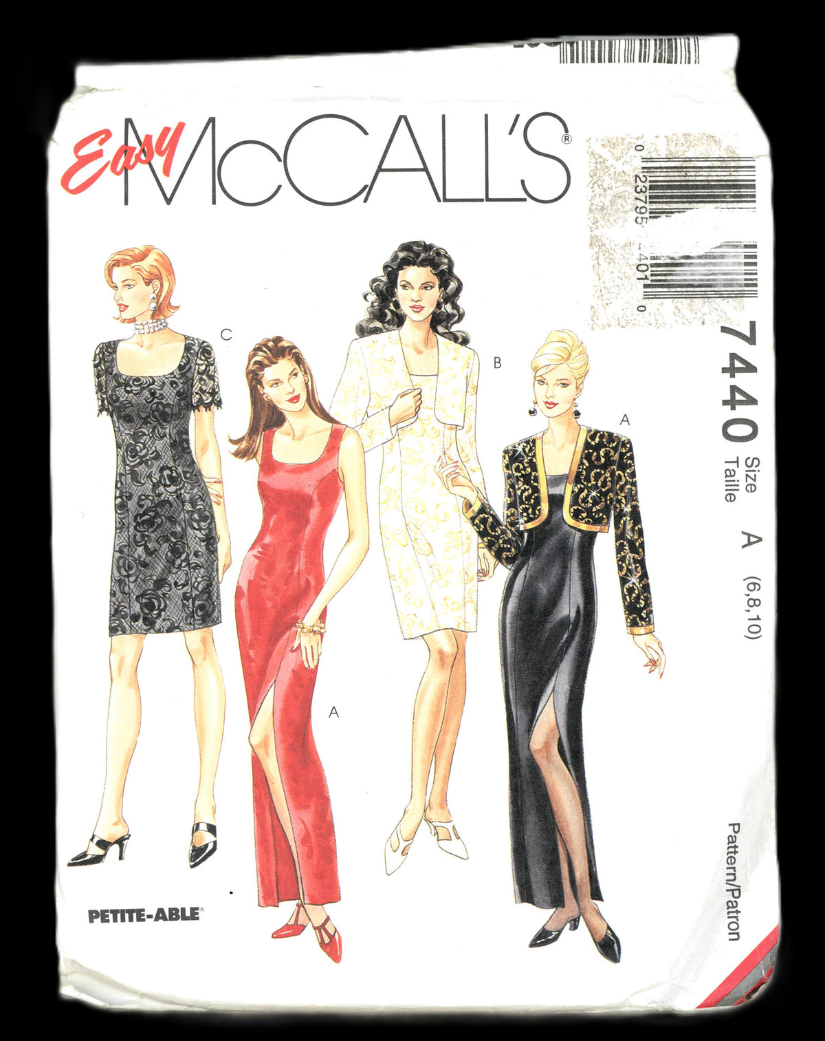 McCalls 7440 Misses Lined Dress in Two Lengths and Lined Bolero Sewing Pattern - UNCUT - Size 6 8 10