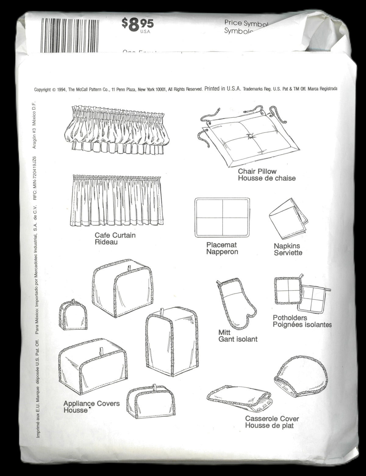 McCalls 7486 Kitchen Essentials Sewing Pattern - UNCUT