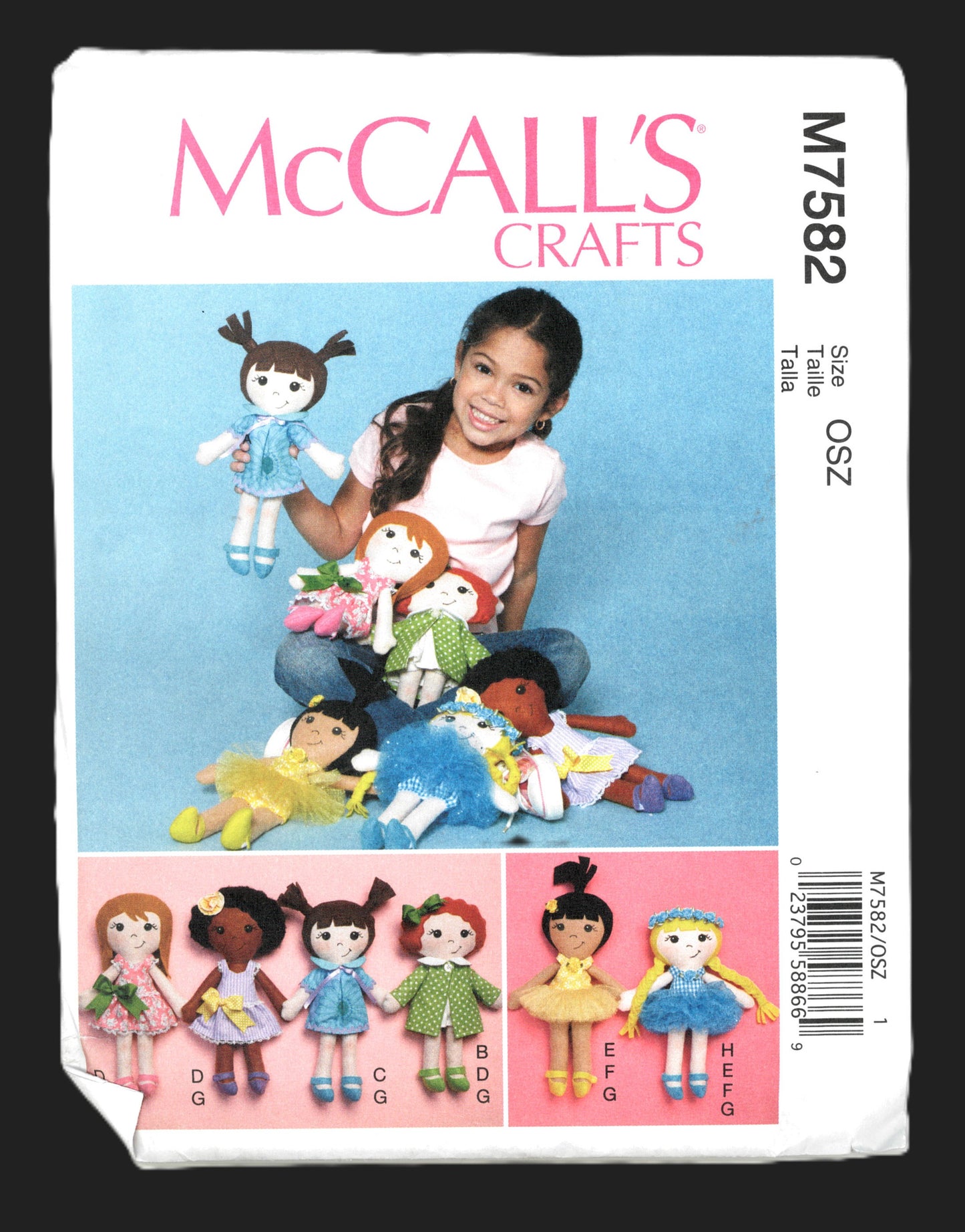 McCalls 7582 Doll and Clothes Sewing Pattern - UNCUT