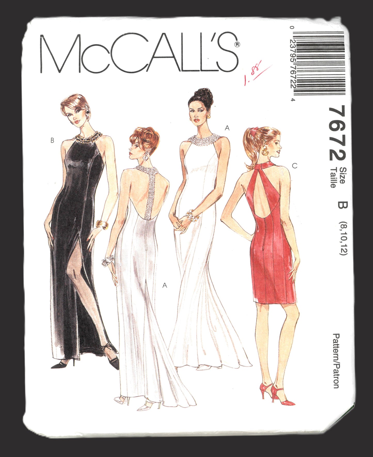 McCalls 7672 Misses Lined Dress in Two Lengths Sewing Pattern - UNCUT - Size 8 10 12