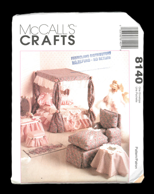 McCalls 8140 Furniture for your 11 1/2" to 12 1/2" Fashion Dolls Sewing Pattern UNCUT