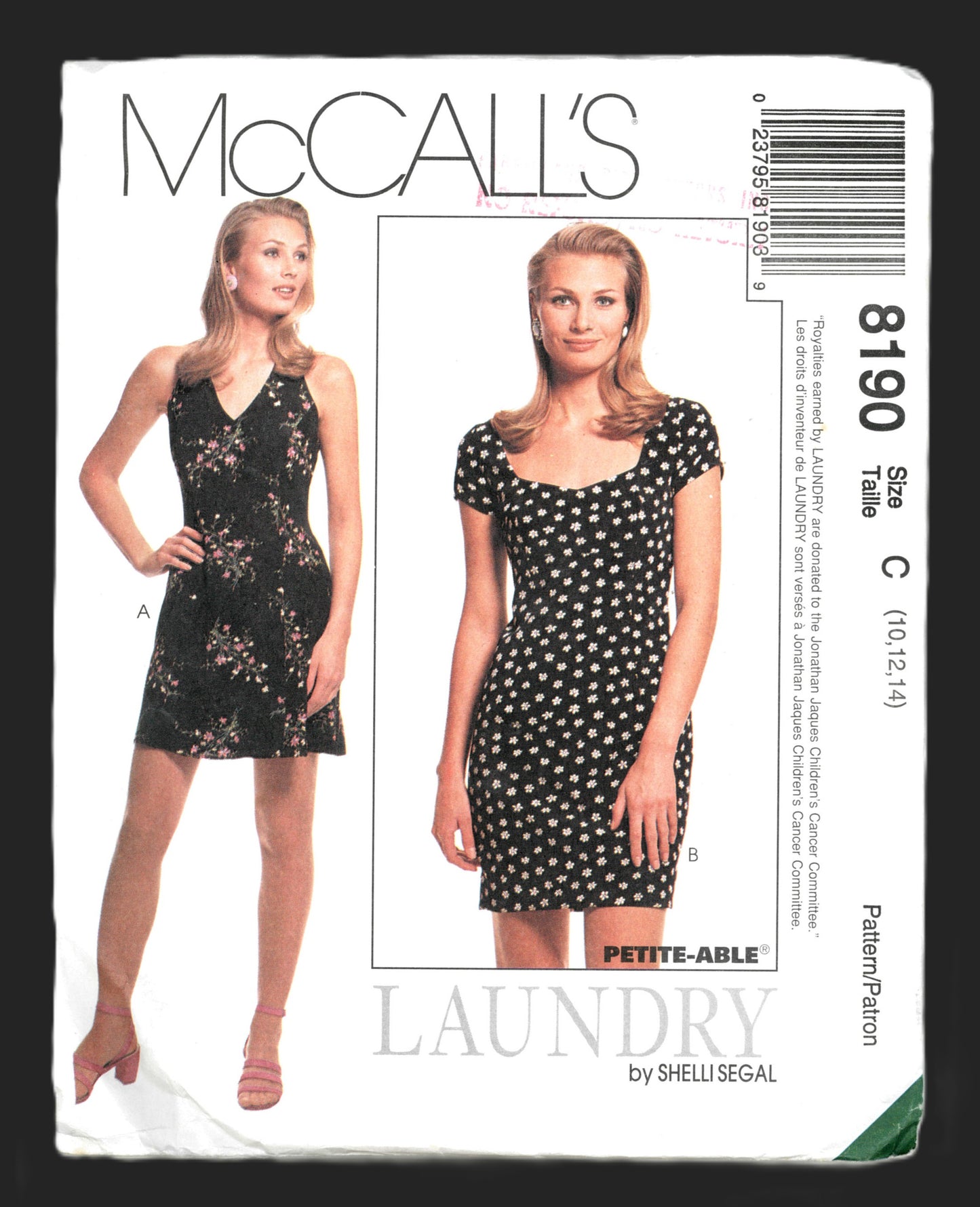 McCalls 8190 LAUNDRY Misses Lined Dresses Sewing Pattern - UNCUT - Size 10 12 14