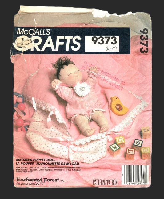 80s McCalls 9373 Enchanted Forest Puppet Doll Sewing Pattern - UNCUT