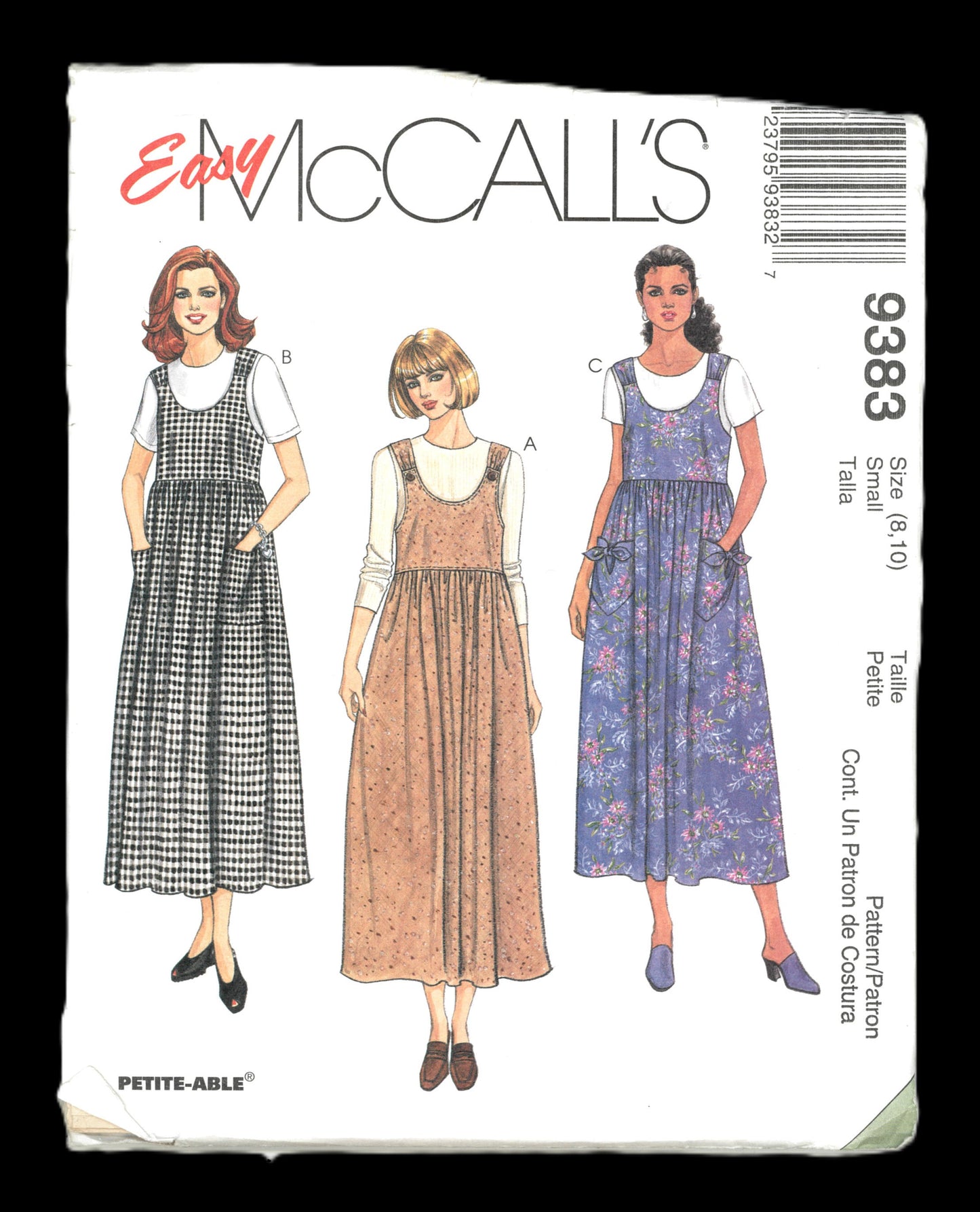 McCalls 9383 MIsses Jumper Sewing Pattern - UNCUT - Size Small (8,10)