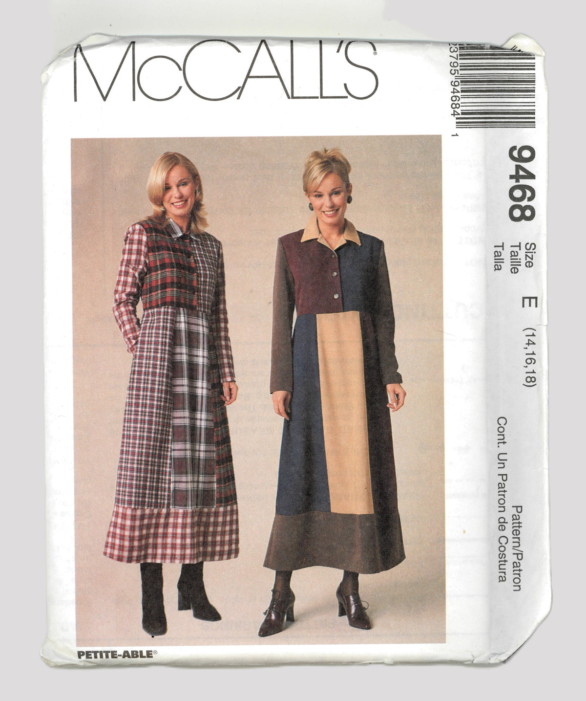 McCalls 9468 Misses Dress Sewing Pattern UNCUT Size 12 14 16 or Size 14 16 18