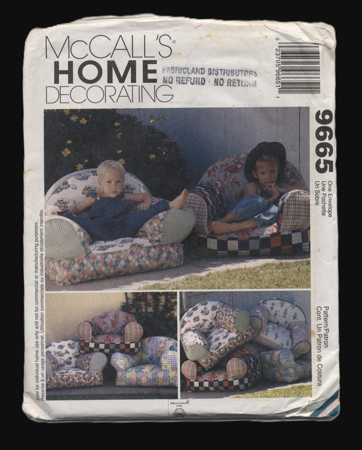 McCalls 9665 Kids Chairs Sewing Pattern - UNCUT