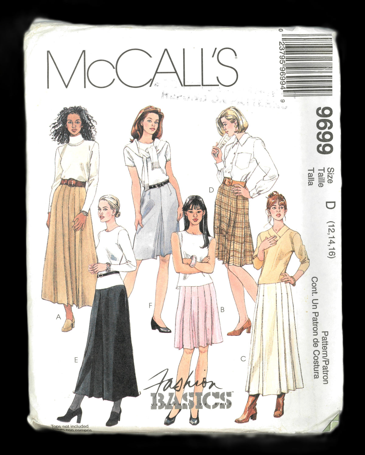 McCalls 9699 Misses Skirts in Two Lengths Sewing Pattern UNCUT Size 8 10 12 or Size 12 14 16