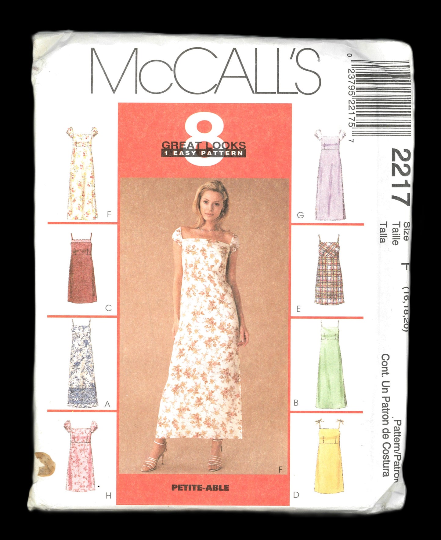 McCalls 2217 Misses Dress in Two Lengths Sewing Pattern - UNCUT - Size 16 18 20