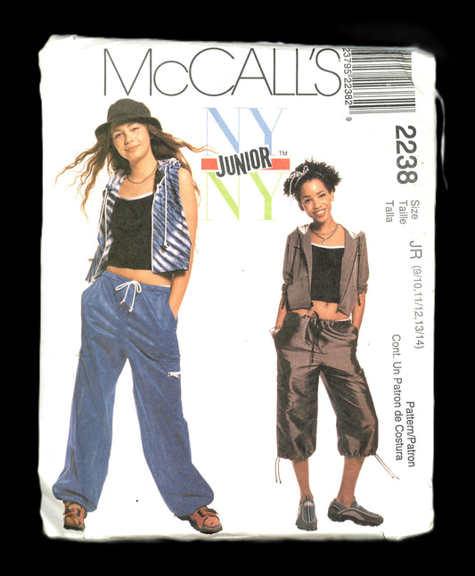 McCalls 2238 NY NY Junior's Jacket Vest and Pants in Two Lengths Sewing Pattern UNCUT Size 1/2 3/4 5/6 7/8