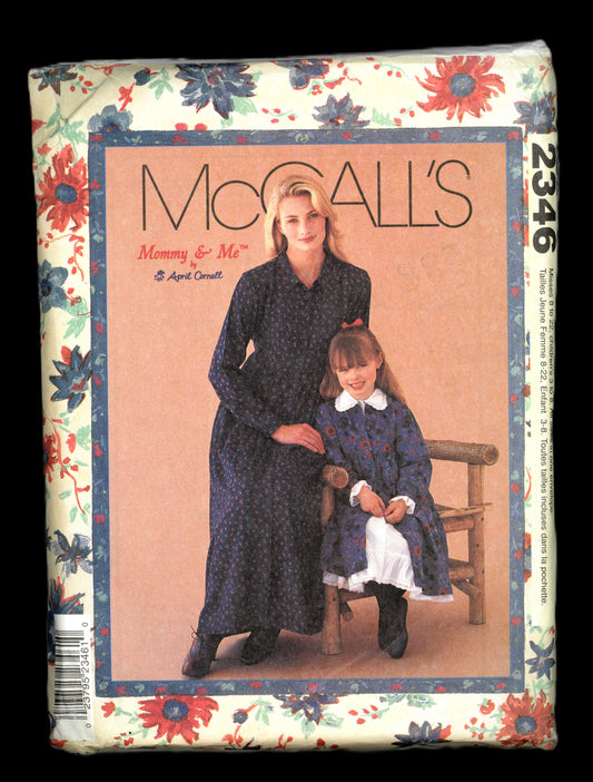 McCalls 2346 April Cornell Mommy & Me - Mises Dress with Petticoat Sewing Pattern UNCUT Childs Size 3 - 8  Misses Size 8 to 22