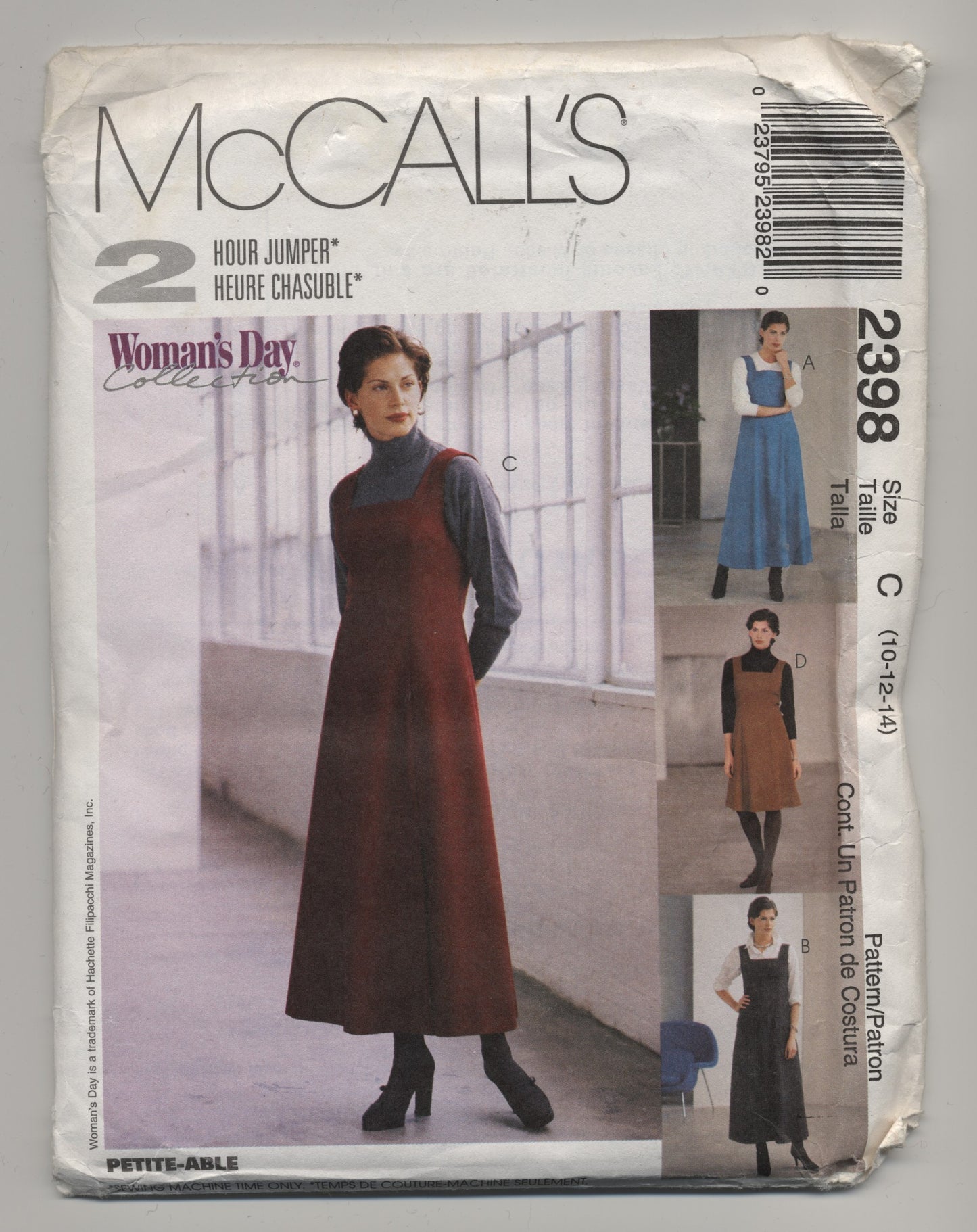 McCalls 2398 Misses Jumper in Two Lengths Sewing Pattern - UNCUT - Size 10 12 14 or Size 16 18 20 or Size Size 20 22 24