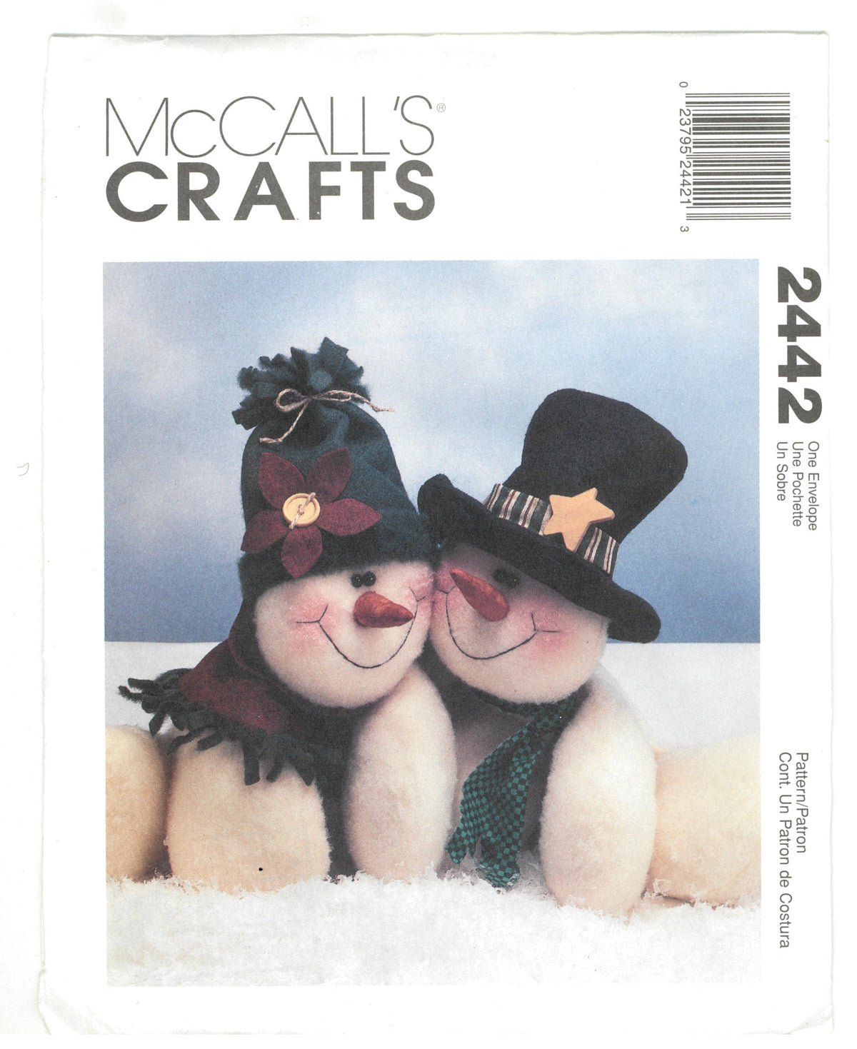 McCalls 2442 Melting Hearts Snowmen Decorations Sewing Pattern UNCUT