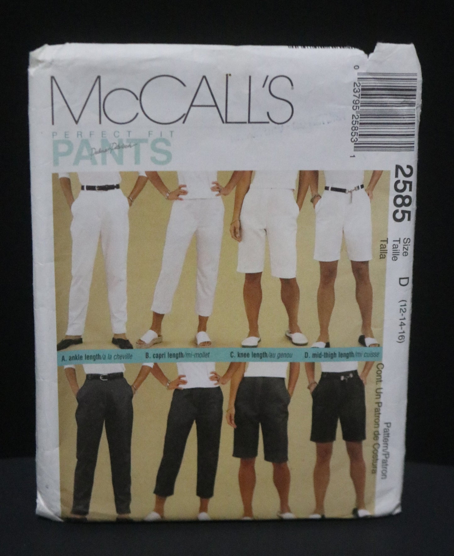 McCalls 2585  Palmer / Pletsch Misses Perfect Fit Pants in Four Lengths Sewing Pattern UNCUT  Size 12 14 16 or Size 12 14 16 or Size 14 16 18