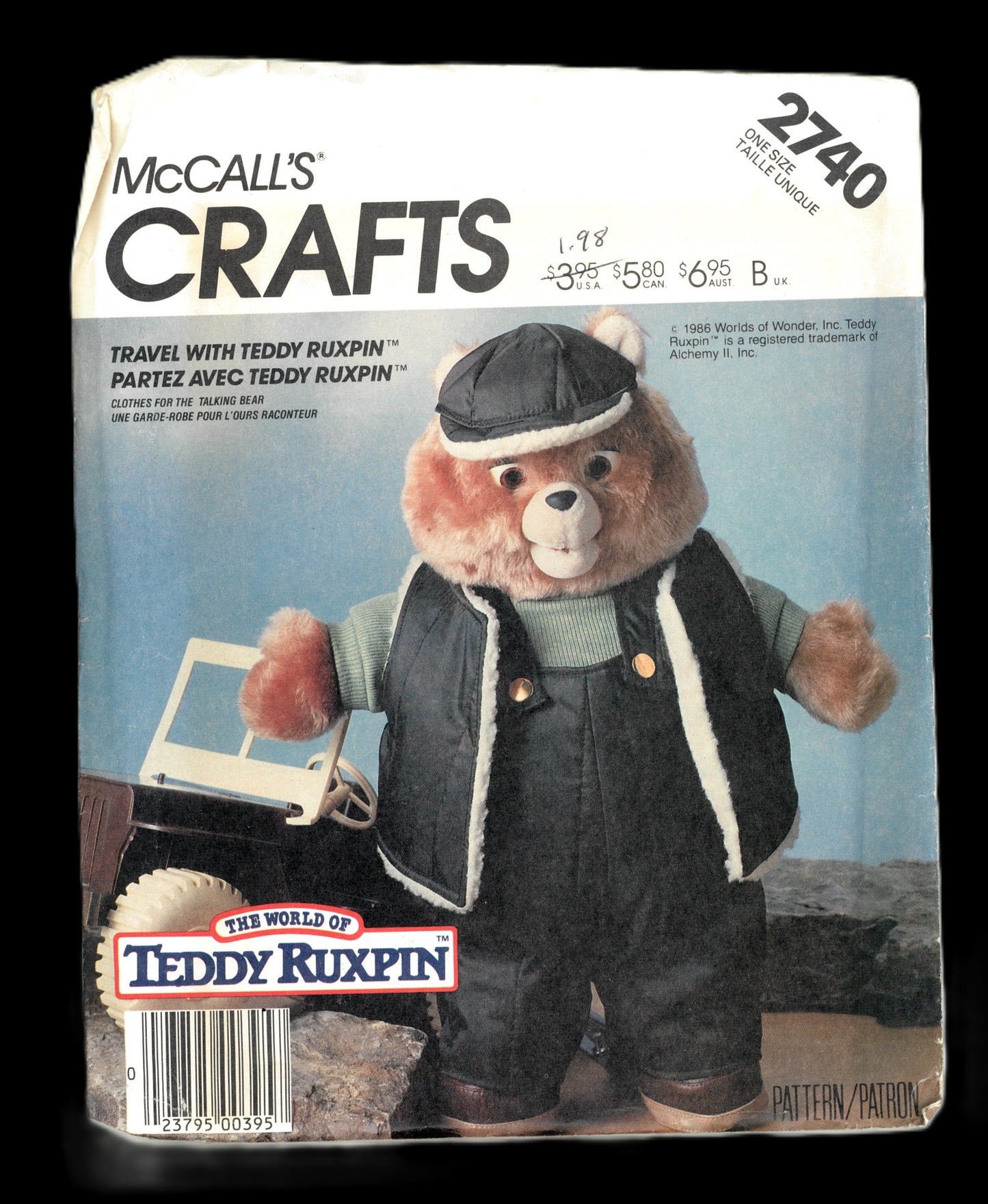 McCalls 2740 Teddy Ruxpin Hunting Outfit Clothes Package Sewing Pattern UNCUT