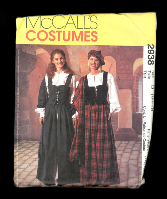 McCalls 2938 Misses Highlander Costumes Sewing Pattern - UNCUT - Size 12 14 16