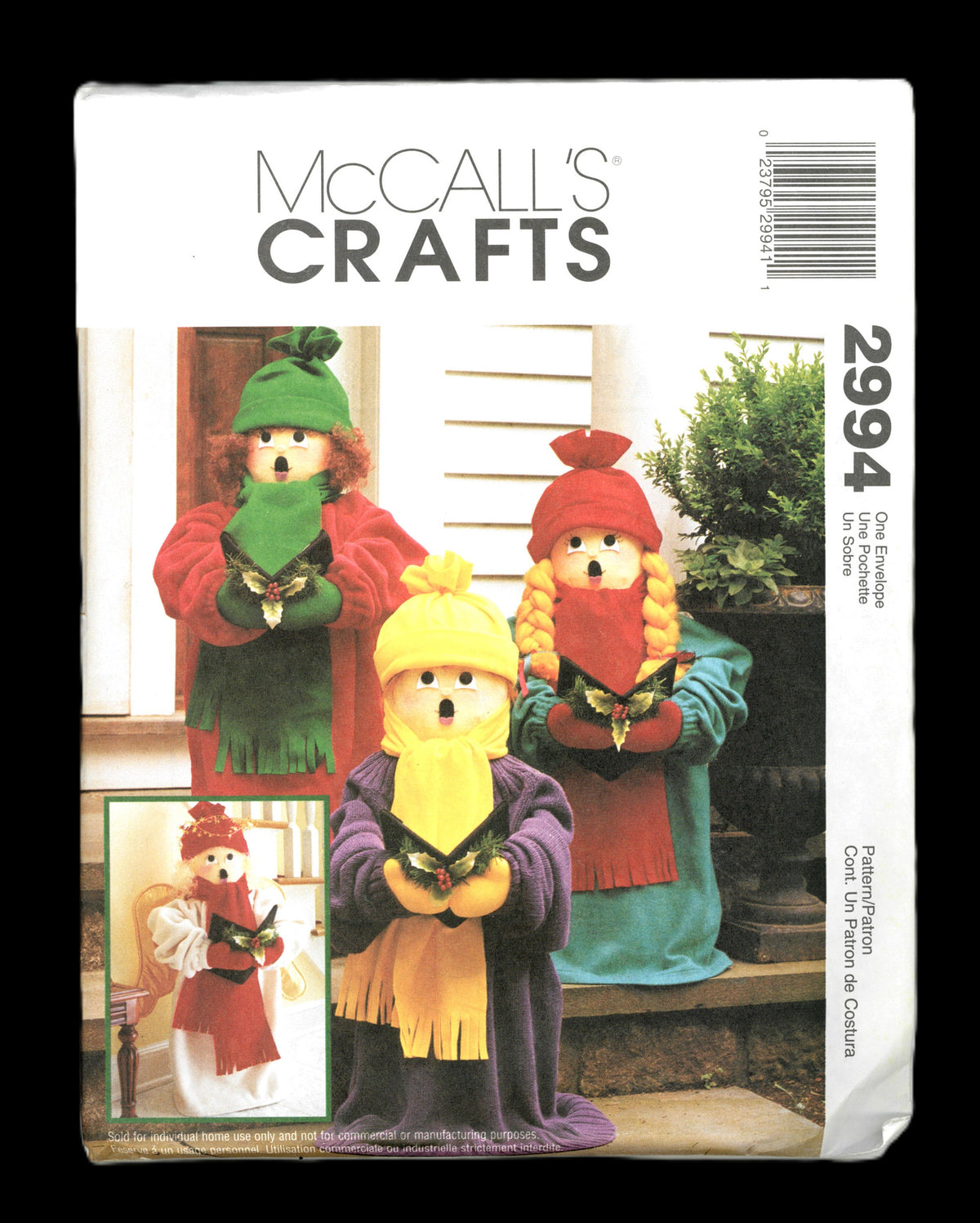 McCalls 2994 Christmas 24" Caroler Dolls Sewing Pattern UNCUT – Uptown ...
