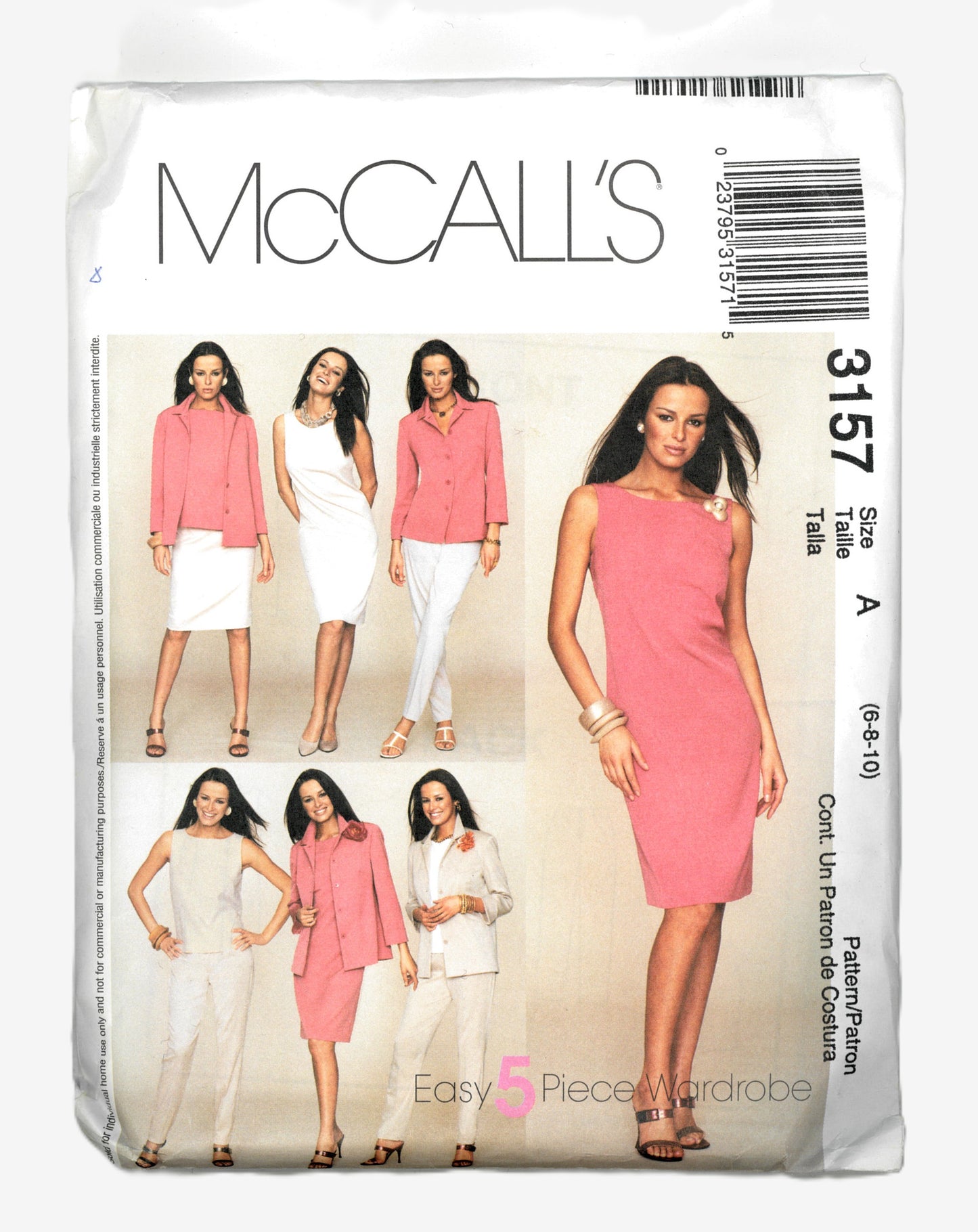 McCalls 3157 Misses / Miss Petite Dress Top Shirt - Jacket, Pants and Skirt Sewing Pattern UNCUT Size 6 8 10 or Size 18 20 22