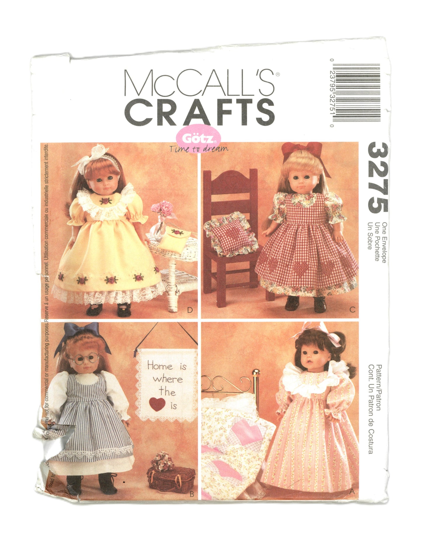 McCalls 3275 American Girls 18" Doll Clothes and Craft Projects Sewing Pattern UNCUT