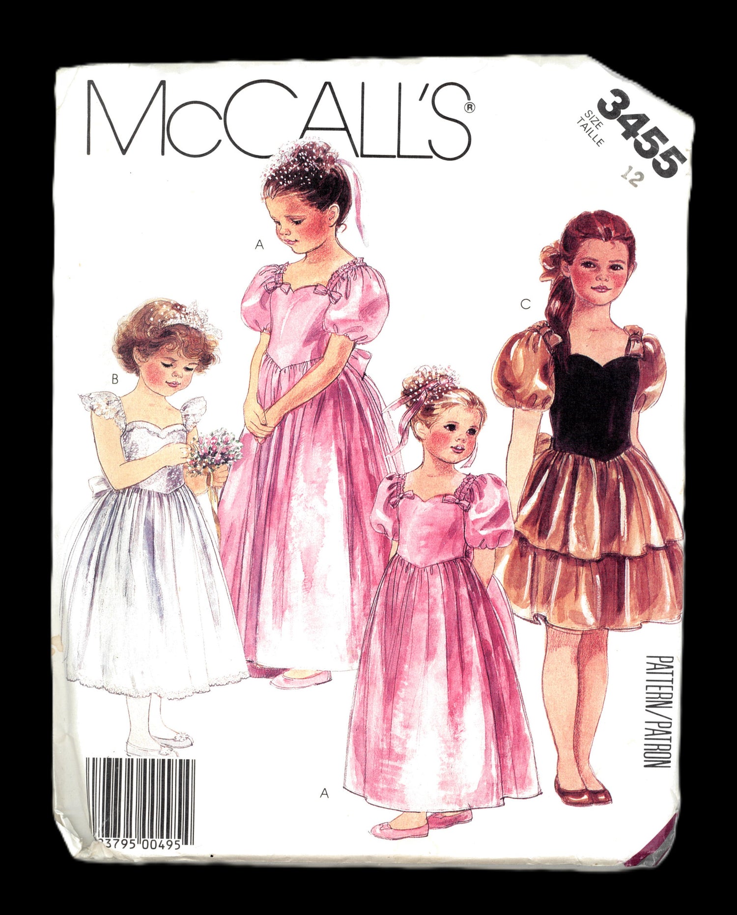 McCalls 3455 Girls Gown or Dress Sewing Pattern UNCUT Size 12