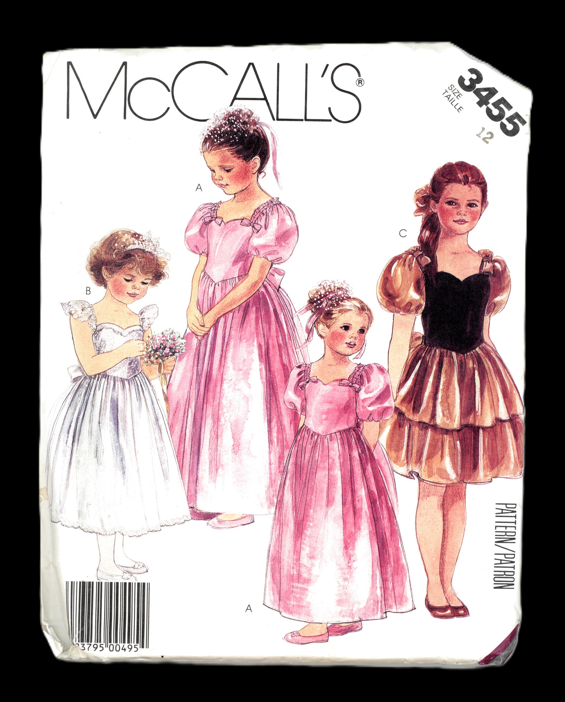 McCalls 3455 Girls Gown or Dress Sewing Pattern UNCUT Size 12